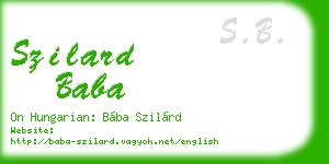 szilard baba business card